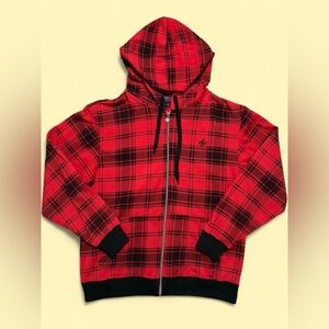 Y2K South Pole Red & Black Plaid Hoodie